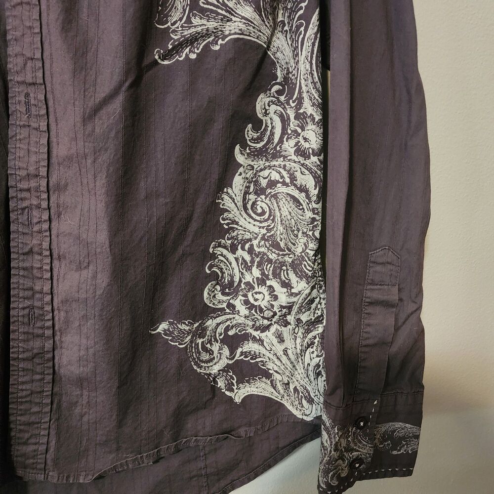 7 Diamonds Mens Dark Gray Long Sleevel Shirt Size Large Western - Picture 4 of 11